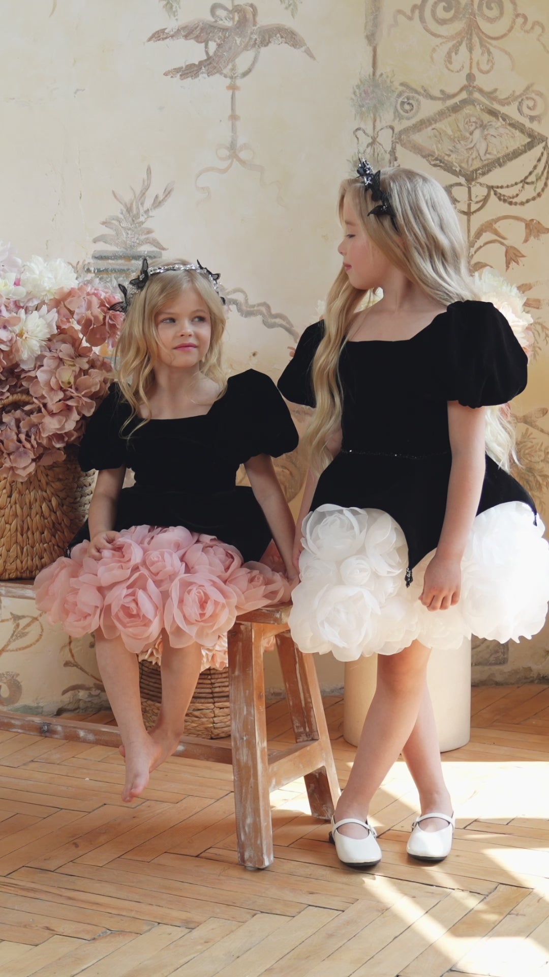 Pentelei 3814 Floral Appliqué Kids Dress