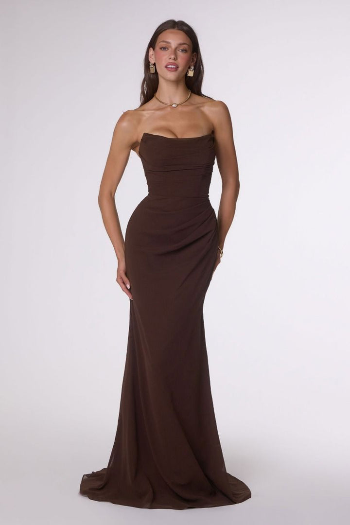 Amoris T702 Strapless Cowl Prom 2026 Dress