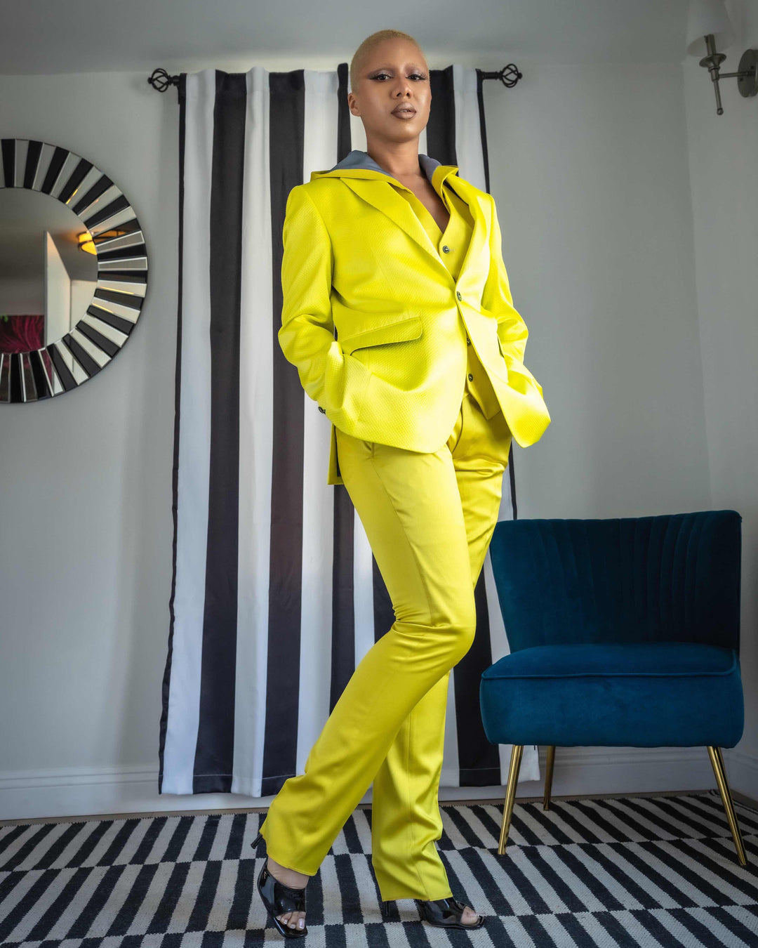 CLEO By Peanut Butter Collection Osiris Motif  Yellow Suit - FOSTANI