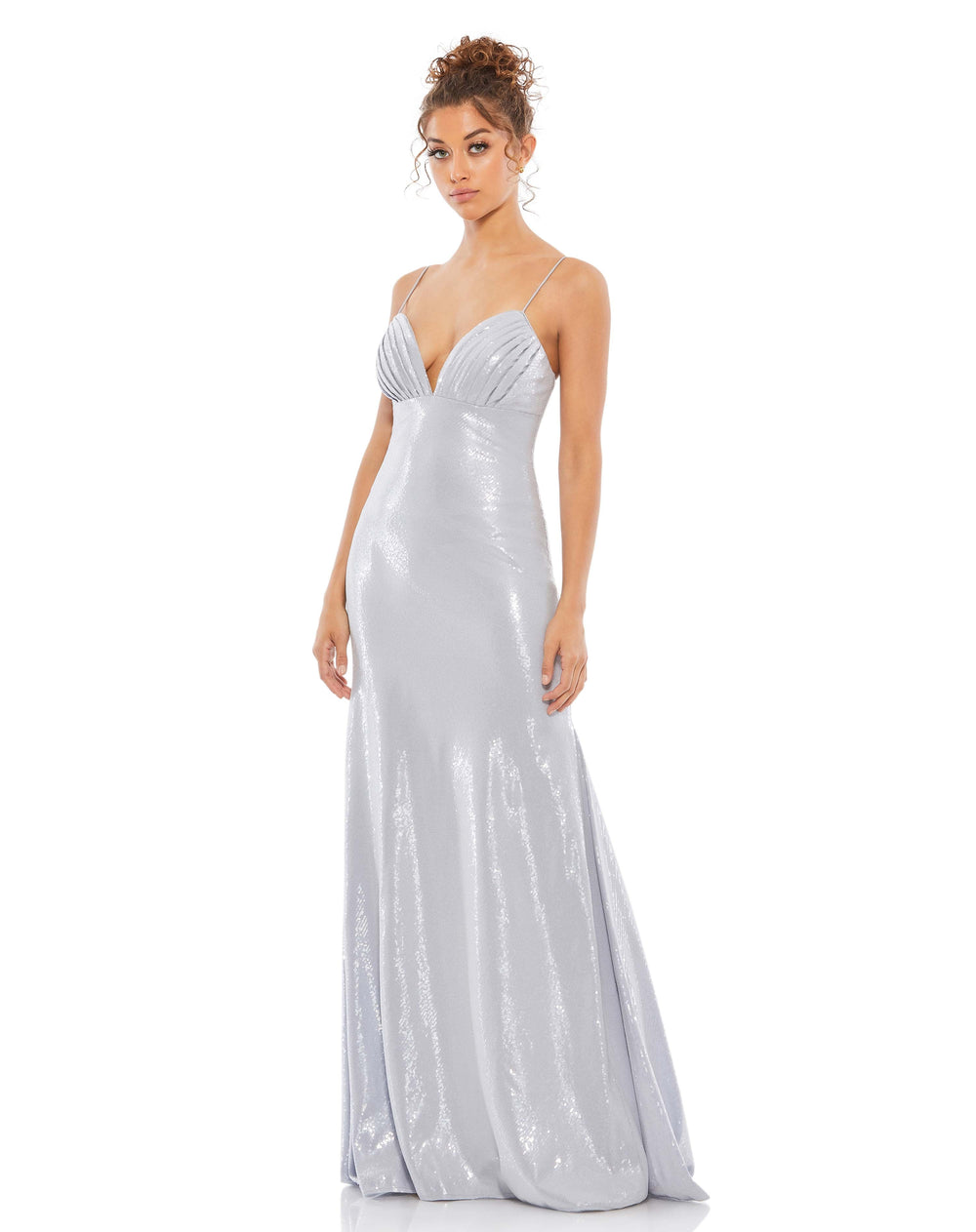 Fully Sequined Plunging Trumpet Gown - Evening dress FOSTANI