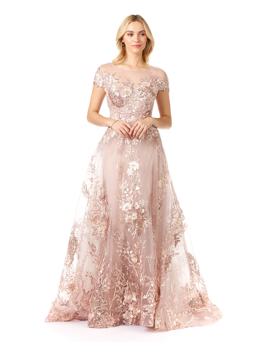 Lara 29619 - Beautiful Lace Applique A-line Ball Gown - FOSTANI