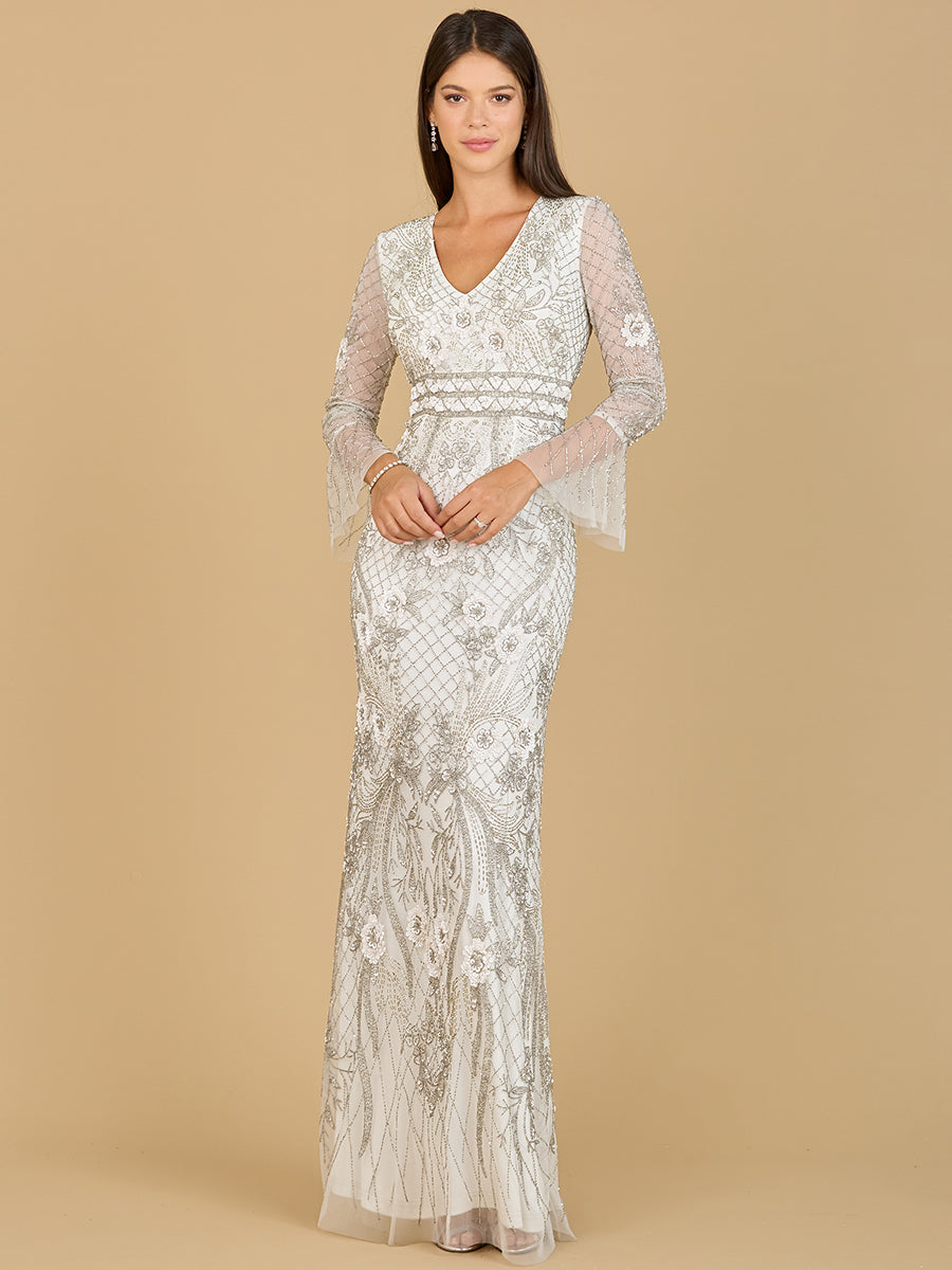 Lara 33435 - Long Sleeve Ethereal Bridal Gown - FOSTANI