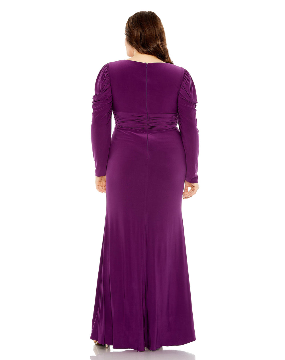 Princess Long Sleeve Keyhole Neck Jersey Gown - FOSTANI