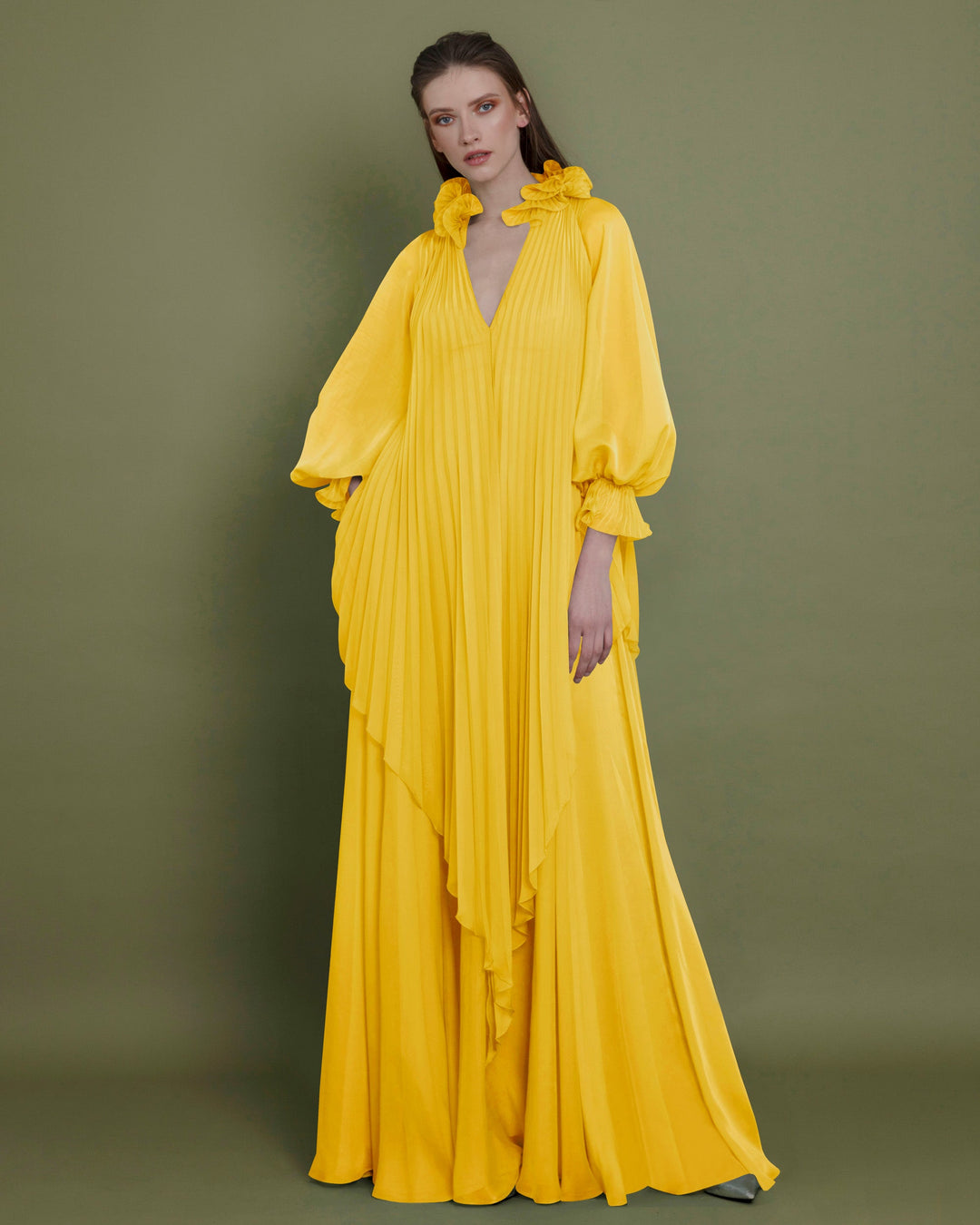 Loose Cut Yellow Dress - FOSTANI
