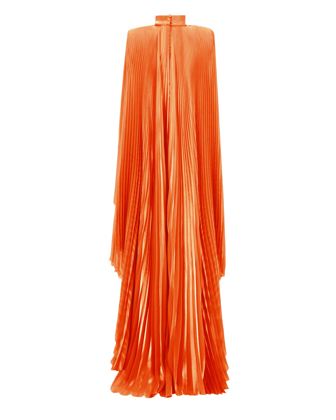 Cape-Like Sleeves Orange Dress - FOSTANI