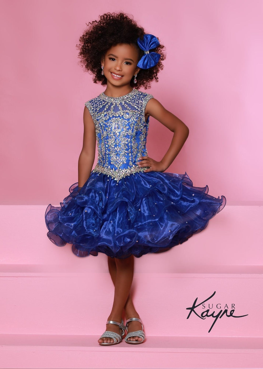 Sugar Kayne C210 Short Ruffle Girls Cupcake Pageant Dress Corset Toddler Baby Formal Gown - FOSTANI